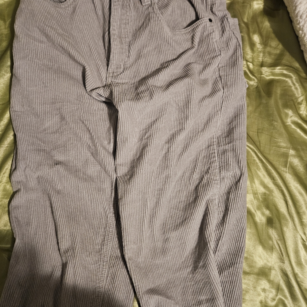 Empyre Women's Light Gray Straight Leg Corduroy Jeans